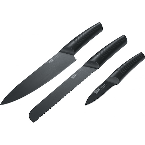 KS792 3pce Black Knife Set BWX